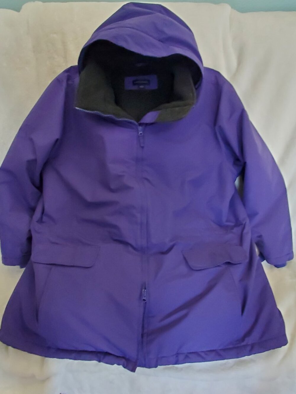 Lands End Hooded Fleece Lined Winter Parka Womens 3X